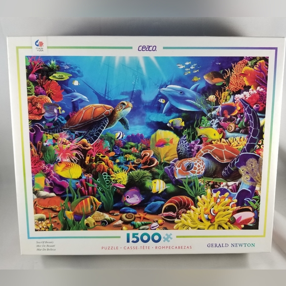 Ceaco Sea of Beauty Jigsaw Puzzle Gerald Newton 1500 Missing 1 Piece - Picture 1 of 12